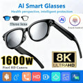 Lenovo 8K HD AI Smart Glasses Camera 1600WDual Real-time Translation Bluetooth Call Shoot Audio Video Music Play Sunglasses 2026
