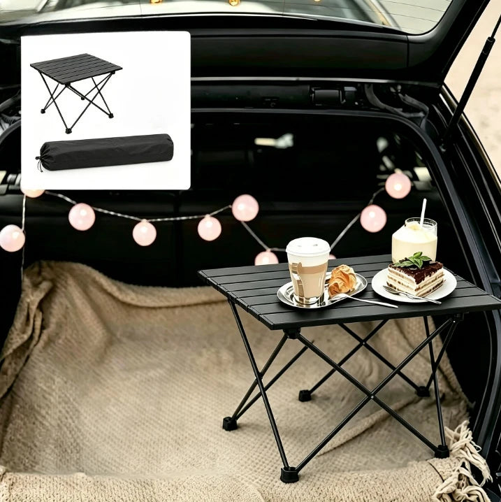 Foldable Compact Camping Side Table Portable Collapsible Tiny Stand for Beach Picnic, Simple Practical Outdoor Camping Equipment
