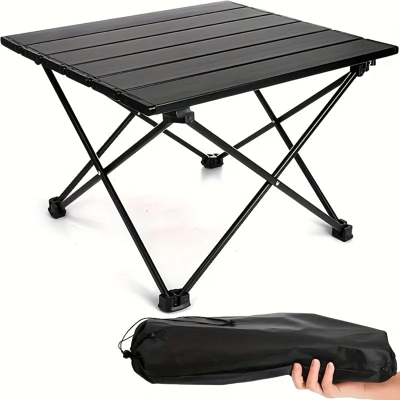 Foldable Compact Camping Side Table Portable Collapsible Tiny Stand for Beach Picnic, Simple Practical Outdoor Camping Equipment