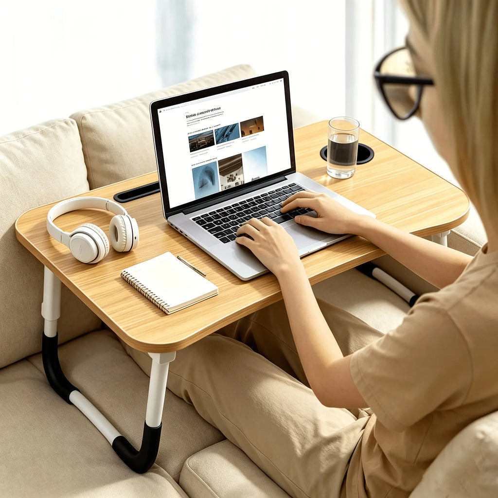 Adjustable Height Laptop Desk with Storage Rack, Bedside Computer Desk, Multi-Layer C-Shaped Side Table, Suitable for Gaming, Work, Reading Bedroom, Sofa, Home Office, Office Desk, Computer Workstation, C-Shaped Sofa Side Tab