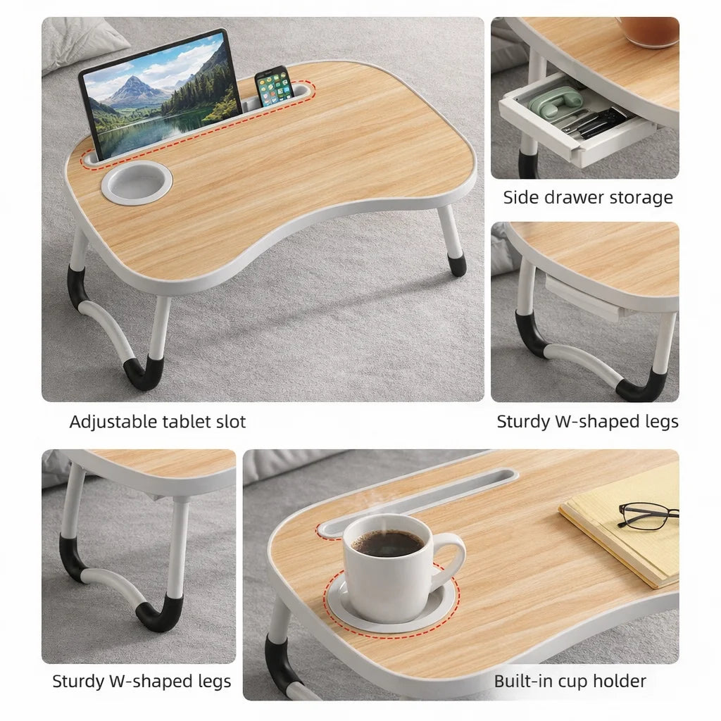 Adjustable Height Laptop Desk with Storage Rack, Bedside Computer Desk, Multi-Layer C-Shaped Side Table, Suitable for Gaming, Work, Reading Bedroom, Sofa, Home Office, Office Desk, Computer Workstation, C-Shaped Sofa Side Tab